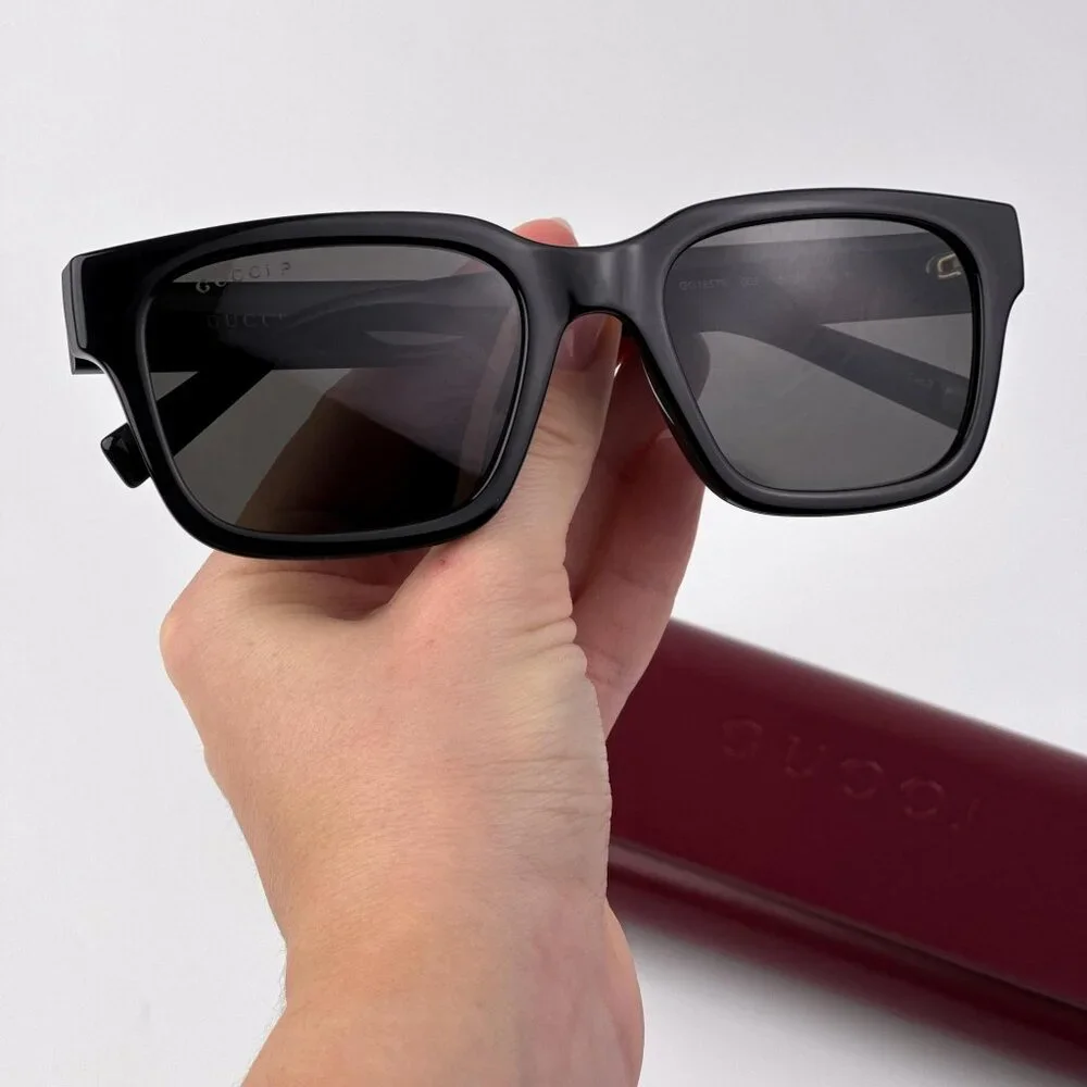 Gucci Men’s Sunglasses – Black Square Frame Polarized Lenses | GG1857S 005